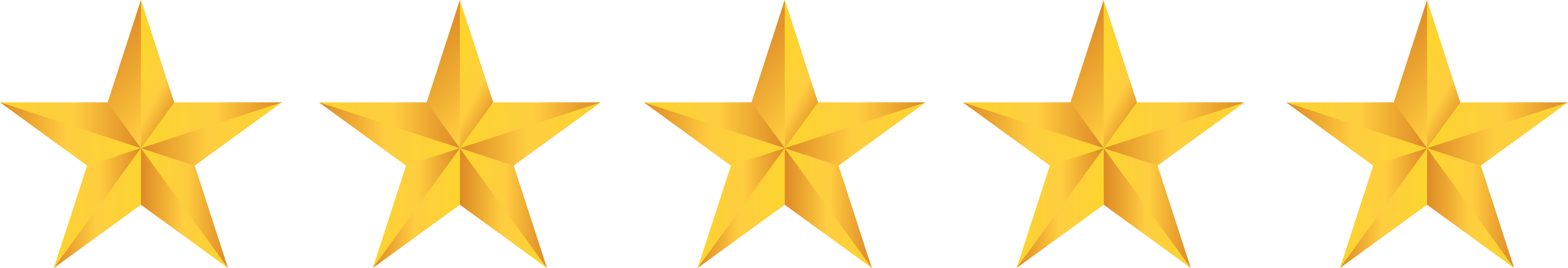 5 golden five pointed stars